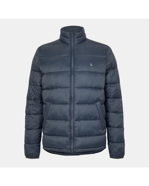 Jack Wills Blue Kershaw Lightweight Long Sleeve Short Puffer Jacket for men