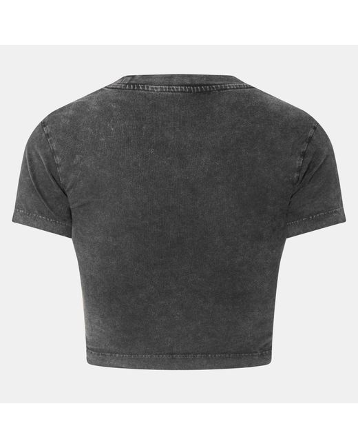 Off-White c/o Virgil Abloh Gray Marble Cropped Fitted Baby Tee