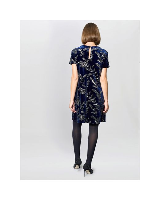 Gina Bacconi Black Cleopatra Embroidered Velvet Dress