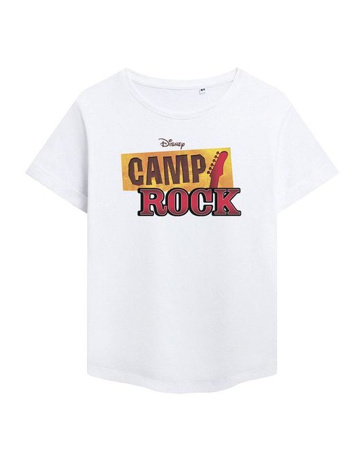 Disney White Camp Rock Classic Logo Fashion T Shirt
