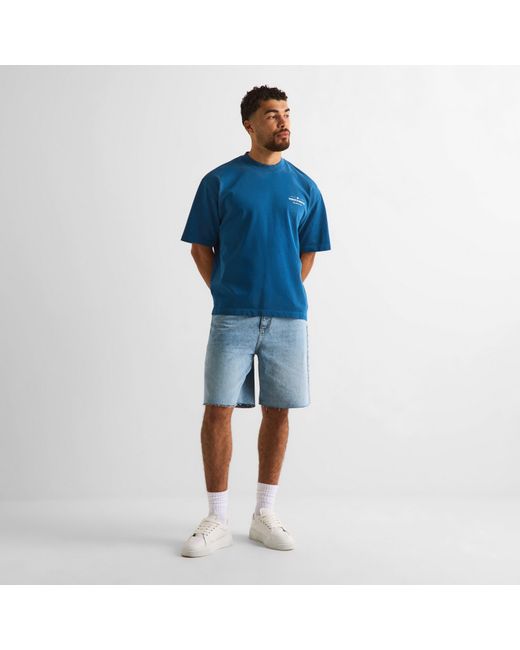 The Couture Club Blue Oversized T-Shirt for men