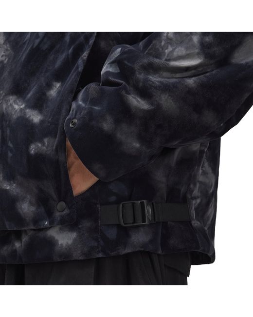Y-3 Blue All Over Print Camo Short Puffer Jacket for men