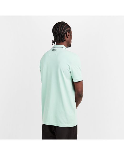 Boss Blue Paddy Pro Premium Cotton Polo Shirt for men
