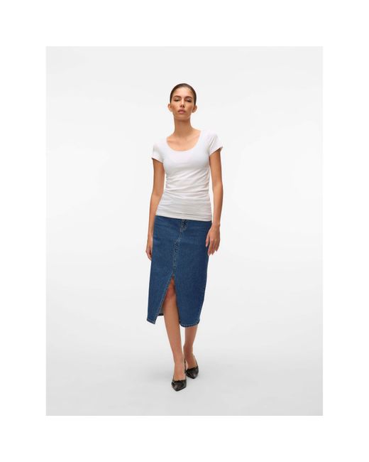Vero Moda White Soft U-Neck T-Shirt