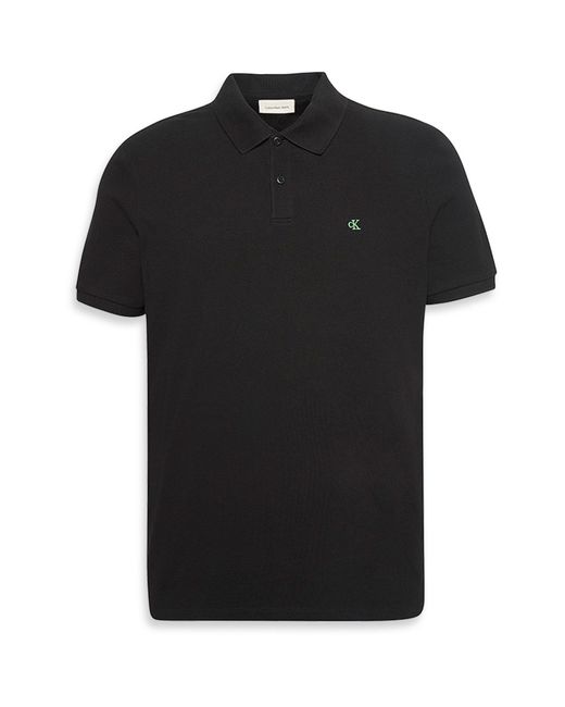 Calvin Klein Black Ckj Pique Short-Sleeve Polo Shirt for men