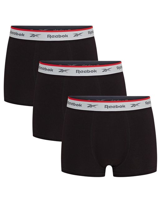 Reebok Black 3 Pack Boxer Short Ovett for men