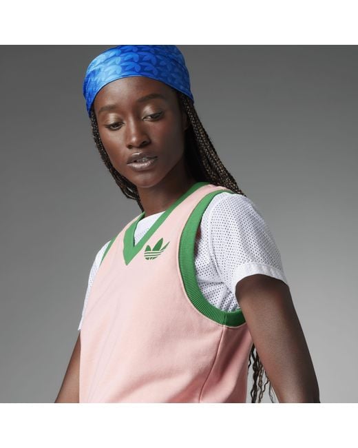 Adidas Originals Pink Adicolour 70S Sweater Vest