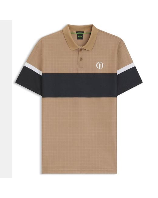 Boss Natural The Open 25 Paddy Grid Pattern Polo Shirt for men