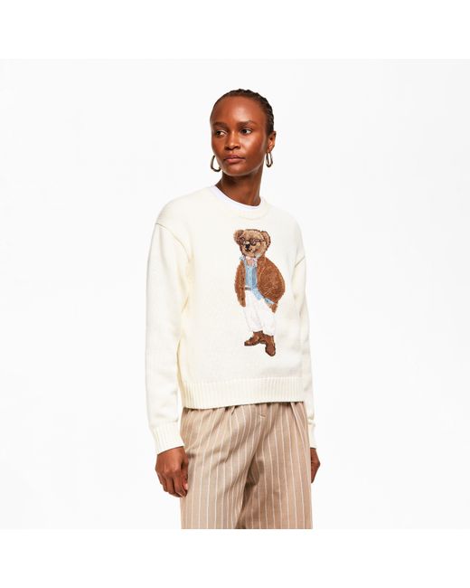 Polo Ralph Lauren White Bear Crew Neck Jumper