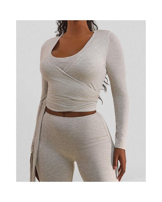 Mars the Label Gray Wrap Top