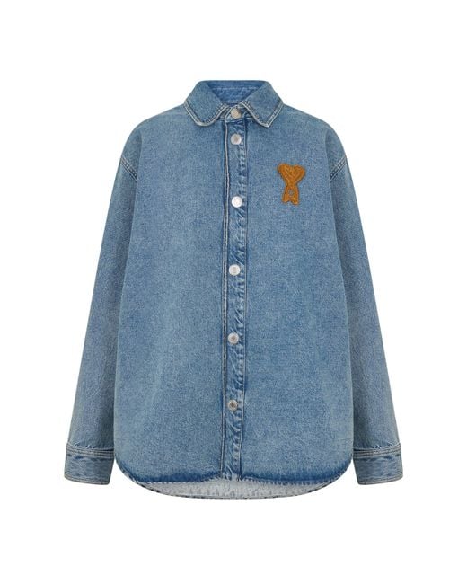AMI Blue Denim Overshirt