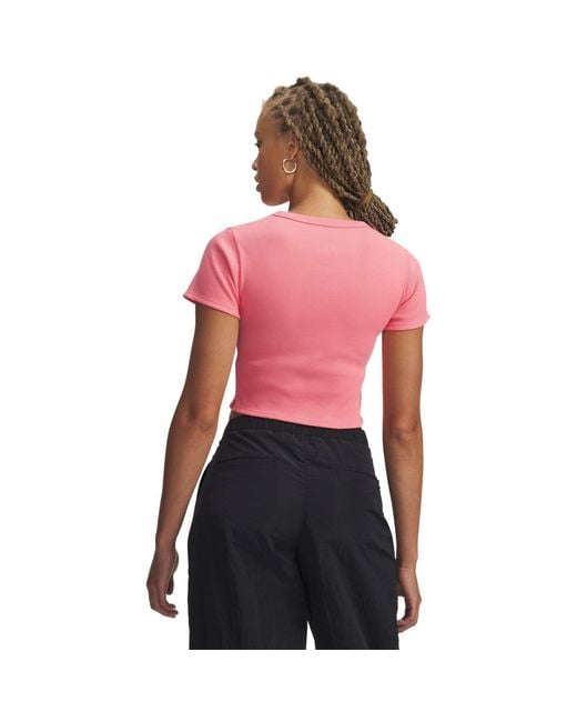 Under Armour Red Rival Rib Crop Top