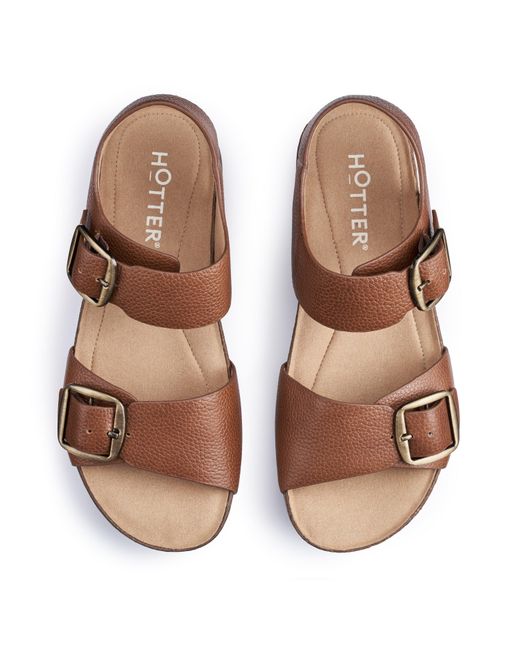 Hotter Brown Tourist Ii Sandals Wide Fit