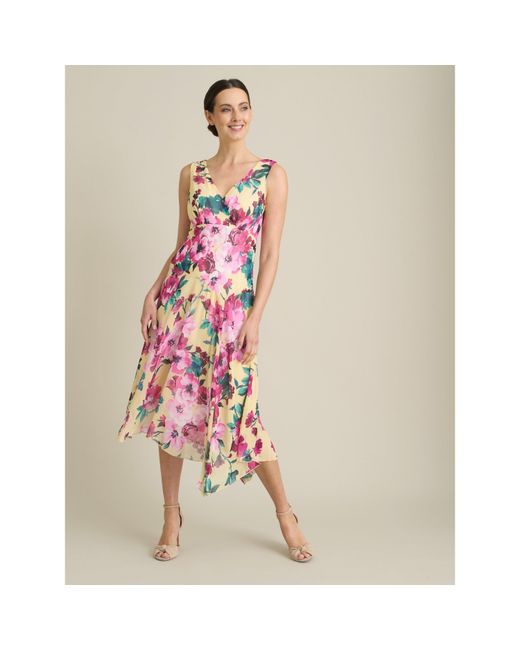 Gina Bacconi Pink India Chiffon Print Dress