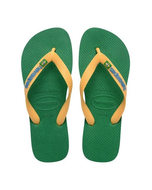 Havaianas Green Brasil Logo Flip Flops