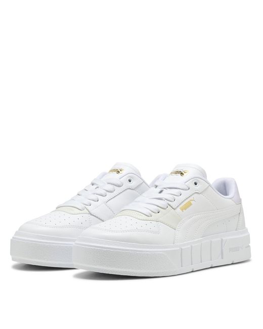 PUMA White Cali Leather Court Trainers