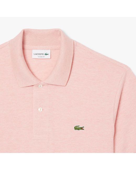 Lacoste Pink Classic Fit L.12.12 Marl Polo Shirt for men