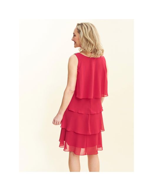 Gina Bacconi Vesta Jewel Tiered Cocktail Dress