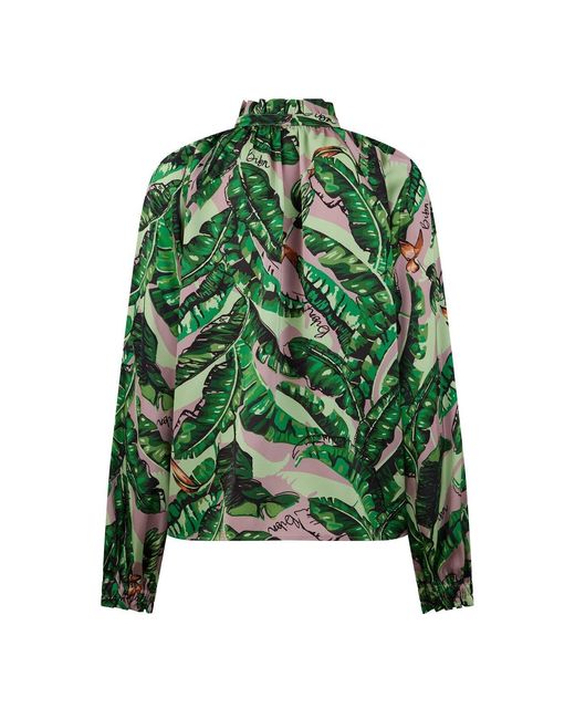 Biba Green Ruffle Collar Blouse