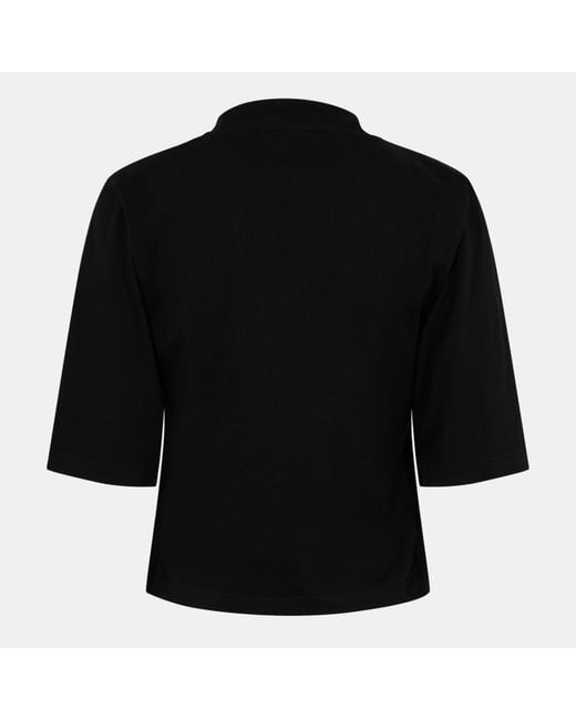 Palm Angels Black Spray T Cropped Crop Top