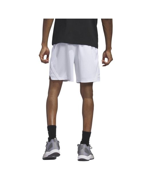 Adidas White Select Mesh S Basketball Shorts for men
