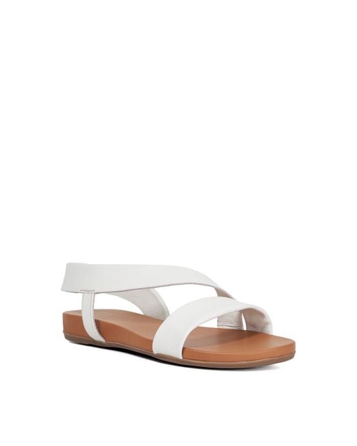 Dune White Lucina Flat Sandals