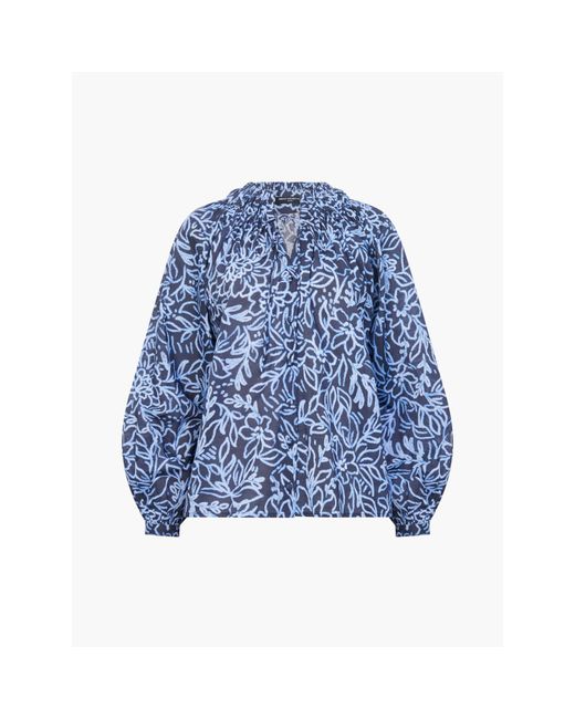 French Connection Blue Anna Long Sleeve Blouse