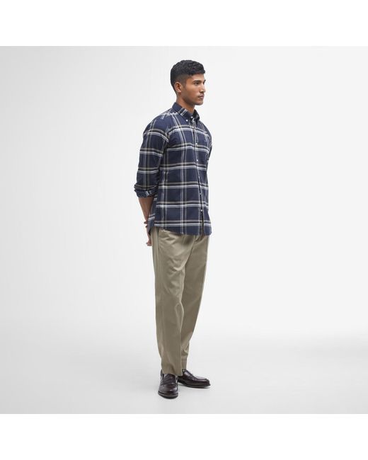 Barbour Blue Nethertown Tailored Long Sleeve Shirt for men