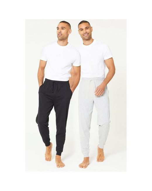 Studio White Pack Of 2 Cuffed Lounge Pants for men