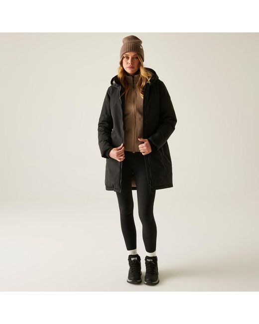 Regatta Black Marron Long Length Insulated Waterproof Jacket