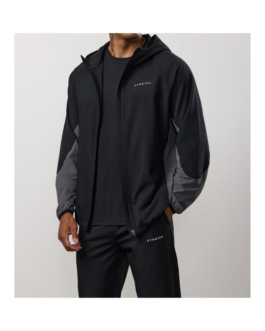 Gym King Black Progress Long Sleeve Windbreaker for men