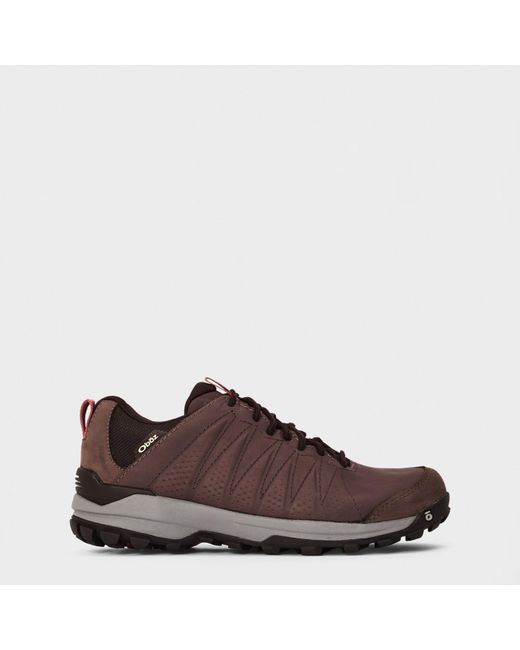 Oboz Brown Sypes Wide Leather Waterproof Hiking Shoes