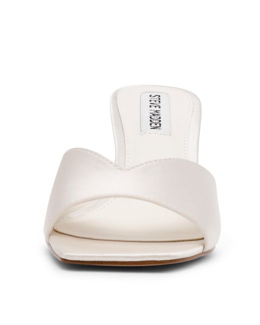 Steve Madden White Heeled Mules