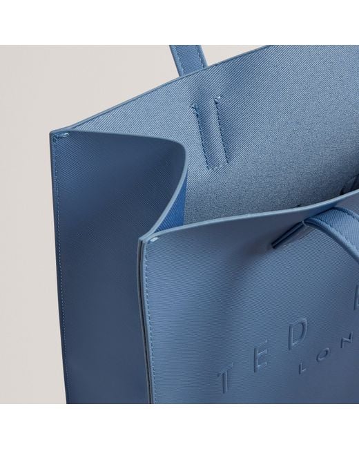 Ted Baker Blue Large Crosshatch Icon Tote Bag