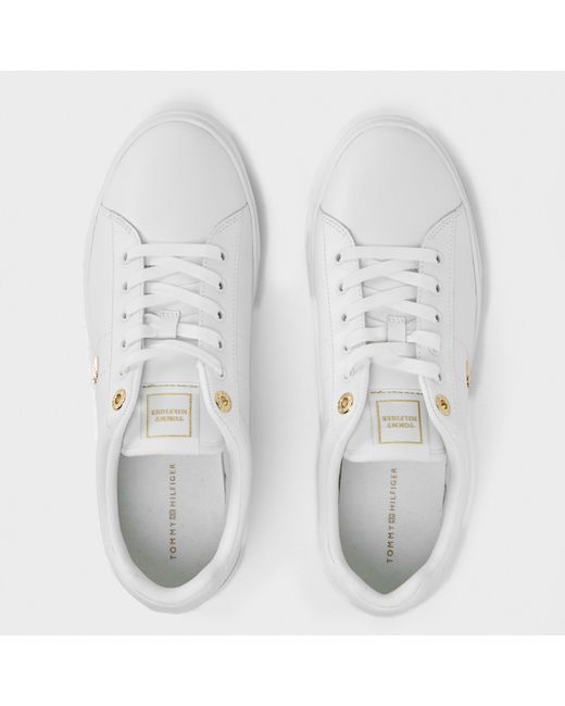 Tommy Hilfiger White Elevated Court Trainers