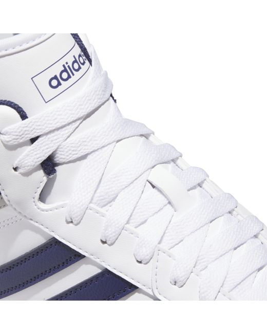 Adidas White Hoops 4.0 Mid Shoes for men