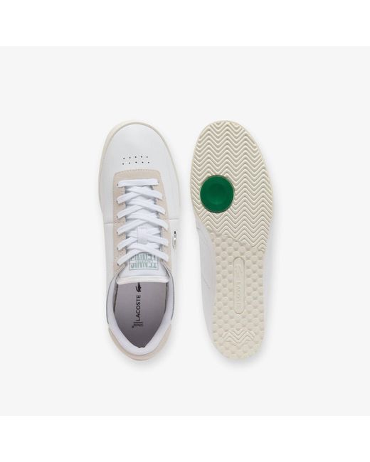 Lacoste White Aura Leather Low-Top Trainers for men