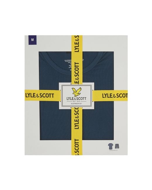 Lyle & Scott Blue Idris Pyjama Set for men