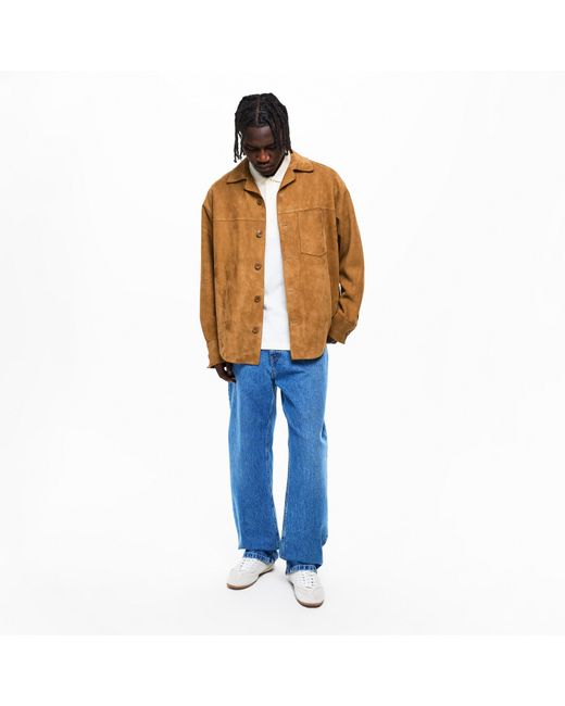 AMI Brown Suede Overshirt for men