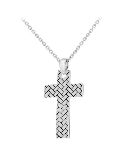 Be You Metallic Sterling Braided Cross Necklace for men