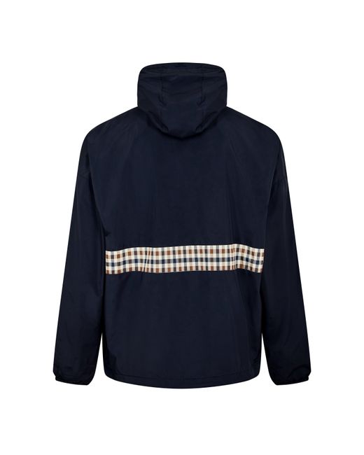 Aquascutum Blue Rain Anorak Jacket for men