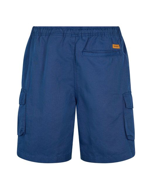 Timberland Blue Solid Patterned Cargo Casual Shorts for men
