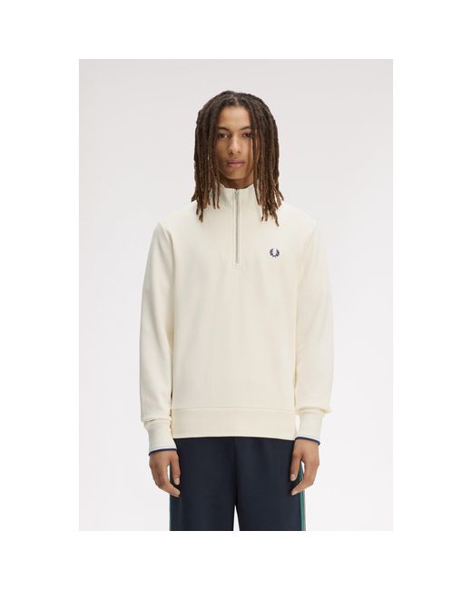 Fred Perry White Fredperry Half Zip Top for men