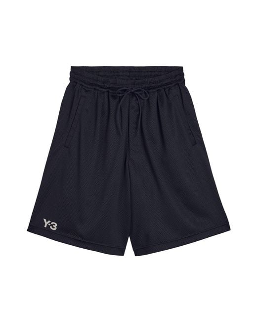 Y-3 Blue Mesh Woven Tracksuit Shorts for men