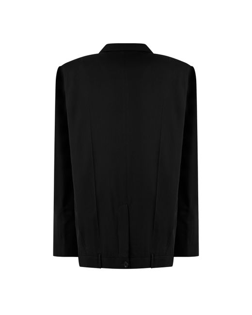 Balenciaga Black Double Breasted Wool Long Sleeve Blazer