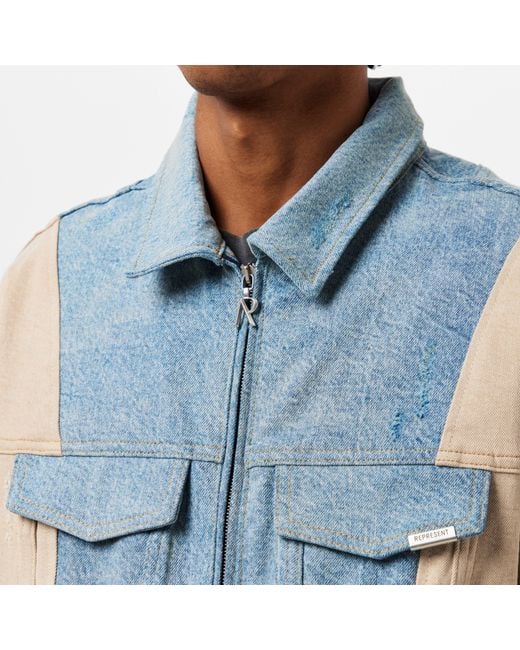 Represent Green Tailored Fit Denim Jacket for men