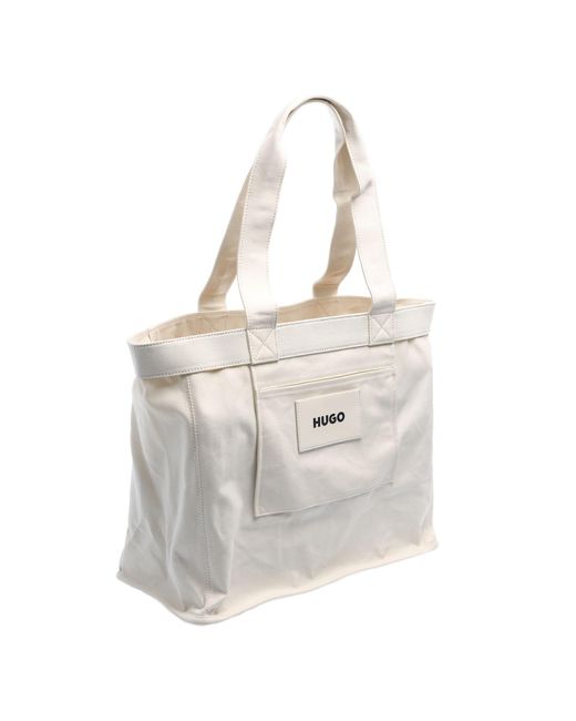HUGO Gray Becky Canvas Tote Bag