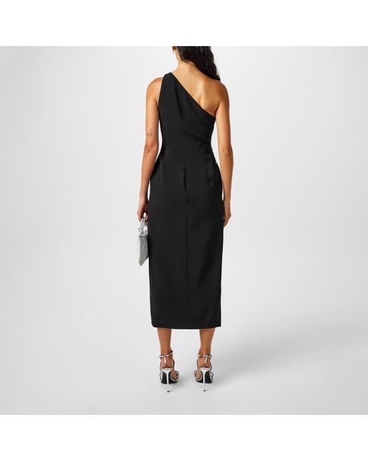 David Koma Black Feather Embroidered Maxi Dress