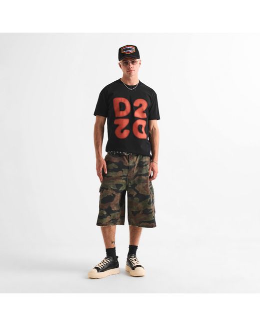 DSquared² Black Dsq D2 Logo Tee Sn64 for men