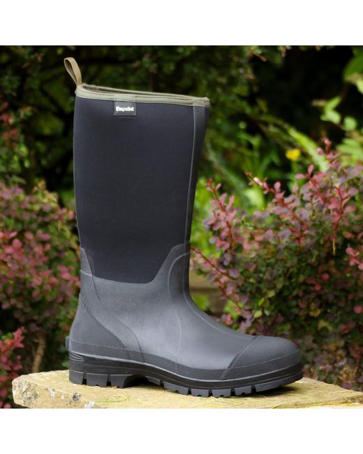 Brogini Black Hawkswick Neoprene Mucking-Out Welly for men